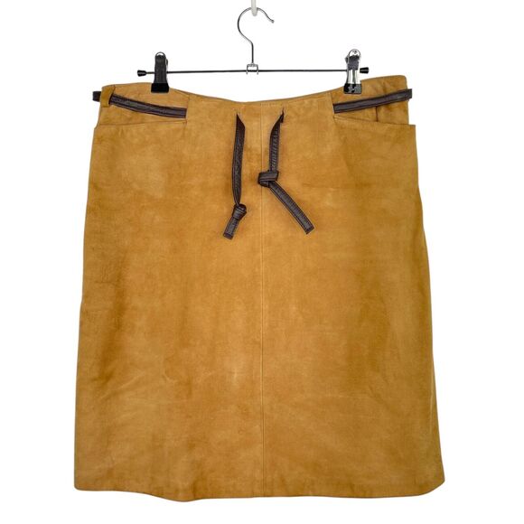 Inc. International Concepts Leather Suede A-line Career Skirt Womens 10P Petites - Picture 1 of 14
